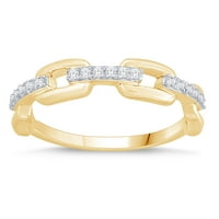 10k Zlatni karat TW dijamant četverostruki prsten za spajalice