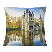Designart Fairytale srednjovjekovni dvorci - pejzažni štampani jastuk za bacanje - 16x16