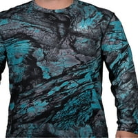 Realtree muški dres dugih rukava Reciklirani poliester UPF kontrola mirisa Cenote Black Performance Tee-3XL