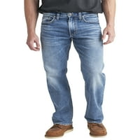 Silver Jeans Co. Muške Zac opuštene traperice s ravnim nogama, veličine struka 28-42