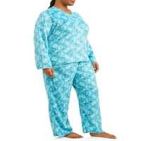 Mayfair ženski i ženski Plus Minky Fleece 2-dijelni set pidžama