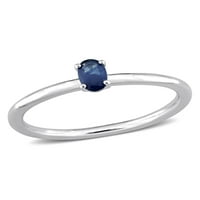 Carat T. G. W. Ovalni rez plavi safir 10kt prsten pasijansa od bijelog zlata