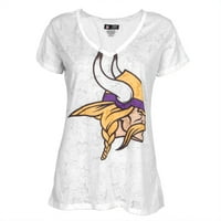 Minnesota Vikings Logo Juniori Burnout V-Izrez T-Shirt