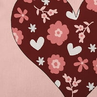 16 x16 jednostavno Daisy Valentines Flowery Love Hearts Poly zatvoreni vanjski jastuk, Maroon Količina 1