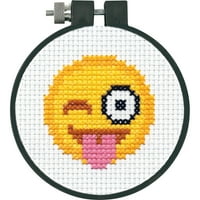 Dimenzije učenja-zanatskog brojenog križnog pribora 3 Okrugli jezik Emoji