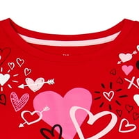 Srca za Valentinovo za djevojčice grafička majica, veličine 4-18