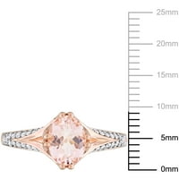 Miabella ženski 1-karatni T. G. W. ovalno rezani Morganit i karatni T. W. okrugli dijamant 14kt zaručnički