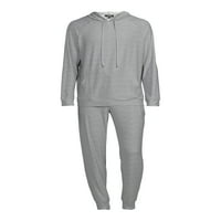 Muška Raglan Hoodie & Jogger set odjeće za spavanje, veličine S-2XL, Muška pidžama
