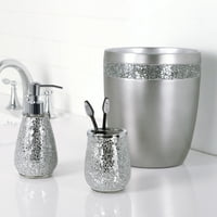 Bolje Domove & Vrtovi Glimmer Ogledalo Mozaik 1. Korpa za otpatke od galona u sjajnom srebru za kupatilo