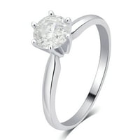 Carat T. W. okrugli dijamant 14k zaručnički prsten pasijansa od bijelog zlata