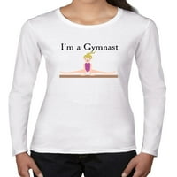 Šareno Ja sam gimnastična gimnastična ravnoteža Grafički grafički ženska majica dugih rukava