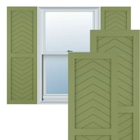 Ekena Millwork 18 W 61 H True Fit PVC dva panela Chevron Moderni stil fiksne kapke, mahovina zelena