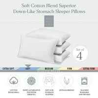 Ella Jayne Superior pamučna mješavina Shell Meko dolje alternativni spavaći jastuk za spavanje stomaka, skup