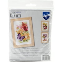 Vervaco brojao Cross Stitch Kit 2.5 X4 - leptiri i cvijeće MINI