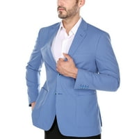 Muški ljetni plavo-bijeli sako sa teksturom na pruge s tankim Krojem u italijanskom stilu