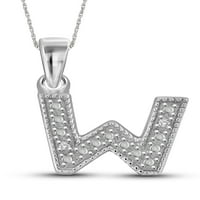 JewelersClub bijeli dijamant naglasak srebra od A do Z početni privjesak, 18