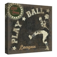 All Star League by the Vintage Collection Baseball Canvas Art