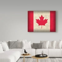 Zaštitni znak likovne umjetnosti' Canada Distressed Flag ' platno Art od Red Atlas Designs
