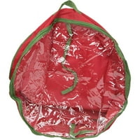 Početna osnove teksturirani PVC 30 Božić vijenac torba, crveno zelena