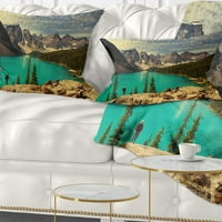 Designart Beautiful Moraine Mountain Lake - pejzažni štampani jastuk za bacanje - 12x20
