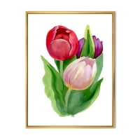 PROIZVODNJA Prekrasan tulip cvijeće crvena i ružičasta tradicionalna uokvirena platna zidna umjetnička ispisa