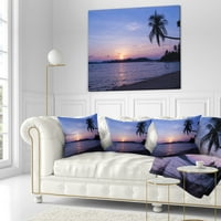 Designart viseće sjedište u plavoj plaži Sunset-moderni jastuk za bacanje mora-16x16