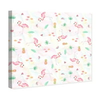 Wynwood Studio Animals Wall Art Canvas Prints 'Flamingo Watercolors' Birds-Pink, Green