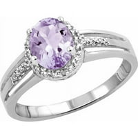 JewelersClub Pink Ametist Prsten Birthstone Nakit-1. Karatni Pink Ametist 0. Srebrni prsten nakit sa bijelim