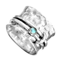 Baccoc dodaci Vintage srebrni nakit prsten za ručni mjesec cirkoni prsten izvakivanja zvona prstenovi D