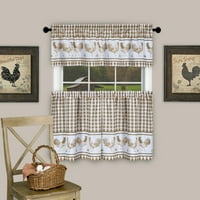 Barnyaard Rooster 36 Tier i 14 Valance Kuhinjska prozora set