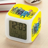 Wekity budilnik sa sat 7-boja LED kvadratni sat digitalni budil sa vremenom, temperaturom, budilicom i datumom,