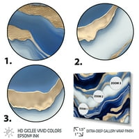 Designart jarke plave i zlatne Flow Art III Canvas Wall Art