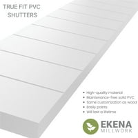 Ekena Millwork 12 W 44 H True Fit PVC horizontalna letvica modernog stila fiksne kapke za montiranje, biber