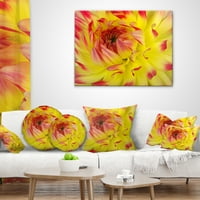 Designart Smooth Yellow Red Flower latice - Floral Throw jastuk - 18x18