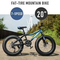 Viribus Fat Tire mountain Bike Speed Bike sa dvostrukim disk kočnicama za djecu, plava