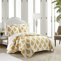 Chic Home Brennah 7-Dijelni Komplet Cvjetnih Jorgana, King, Yellow