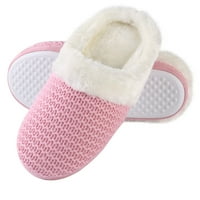 Pink ženske tople zimske papuče udobne kablovske pletene memorijske pene kućne cipele za cipele sa Fuzzy