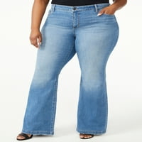 Sofia Jeans Women's Plus Size Melisa Curvy Flare Split Hem Jeans