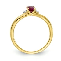 Primalni zlatni karatski žuto zlato dijamant i rubin prsten