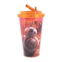 Star Wars Ep BB-Orange 16oz Plastic Flip Straw Cold Cup