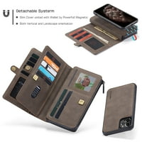 iPhone Pro Mat Wallet Case, Dteck Matte kožni zipper novčanik Karf Kartice Nosač novčanik tašna magnetska