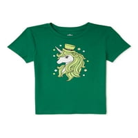 Dan St. Patrick djevojke kratki rukav jednorog T-Shirt, veličine 4-18