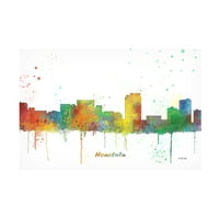 Marlene Watson 'Honolulu Hawaii Skyline' Canvas Art