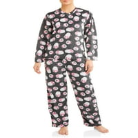 Mayfair ženski i ženski Plus Minky Fleece 2-dijelni set pidžama