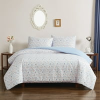 Zaista Meki 3-Dijelni Maine Floral Quilt Set, Full Queen