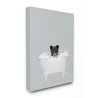Stupell Industries medvjedasto plavo kupatilo slatki dizajn životinja platneni zid Art Od Leah Straatsma