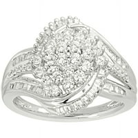 Carat T. W. Diamond 10kt bijeli Zlatni modni desni prsten
