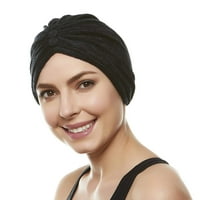 Beemo Meki frotir Turban pokrivači za glavu za odrasle žene-crna