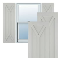 Ekena Millwork 12 W 73 H True Fit PVC San Carlos Mission Style fiksne kapke za montiranje, Hailstorm siva