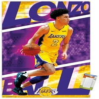 Trendovi međunarodni sportski Poster-NBA Los Angeles Lakers-Lonzo Ball Premium Poster Mount Bundle